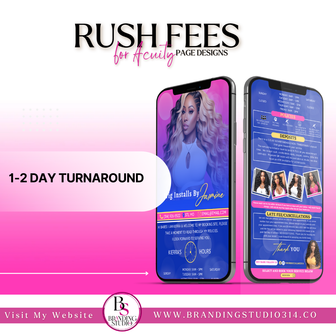 Rush Service Fee For Acuity Page Designs - BrandingStudio314