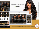 BLACK N GOLD HAIR WEBSITE DESIGN w/STOCK MODELS INCLUDED, DESIGN + THEME INSTALLATION - BrandingStudio314