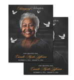 DIY Canva Funeral Programs, 4 page  Female Obituary Design