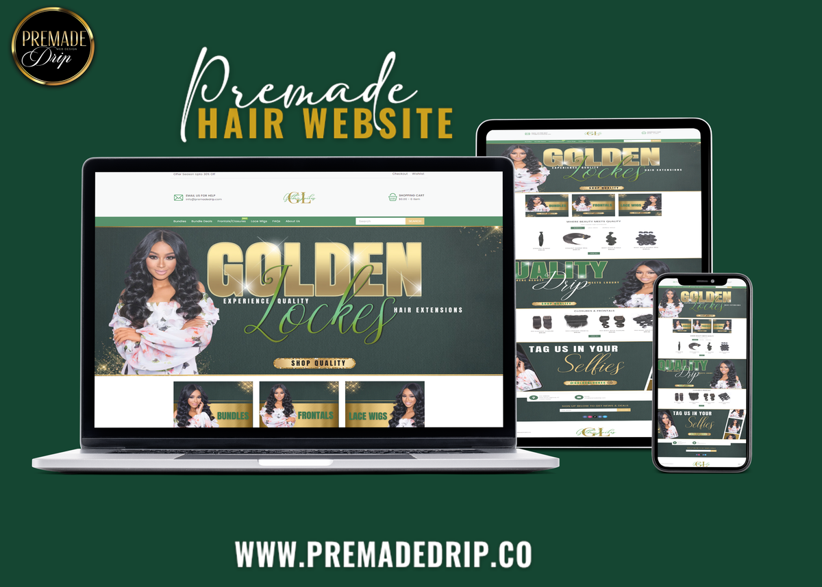 GREEN/GOLD PREMADE WEBSITE DESIGN + INSTALLATION - BrandingStudio314