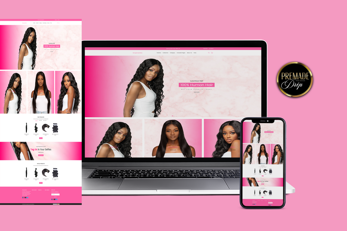 Simple Hair  Premade Website Design + Theme Installation - BrandingStudio314